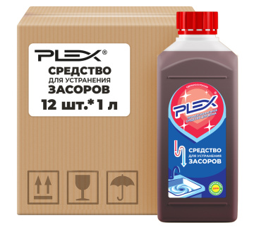 Средство для устранения засоров PLEX ИНТЕР 1 л x 12 шт