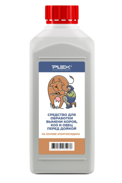 Средство для обработки вымени перед дойкой PLEX UDDER CLEAN 1л*12шт