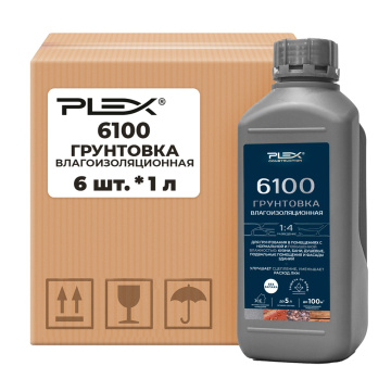 Грунтовка влагоизоляционная PLEX 6100 1 л x 6 шт