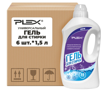 Универсальный гель для стирки PLEX 1.5л*6шт