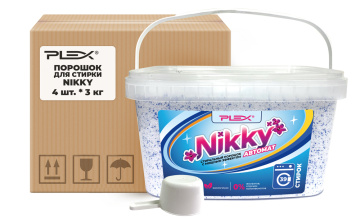 Порошок для стирки PLEX NIKKY 3 кг x 4 шт