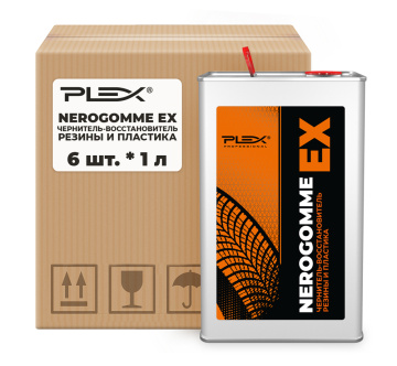 Чернитель-восстановитель резины и пластика PLEX NEROGOMME EX 1 л x 6 шт