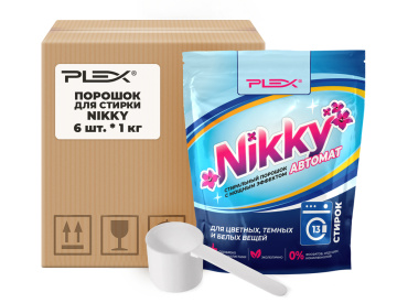 Порошок для стирки PLEX NIKKY 1кг*6шт  дой-пак