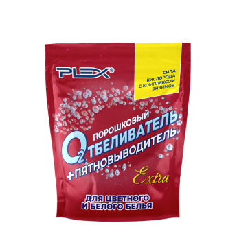 Порошок-пятновыводитель и отбеливатель PLEX EXTRA 1 кг дой-пак