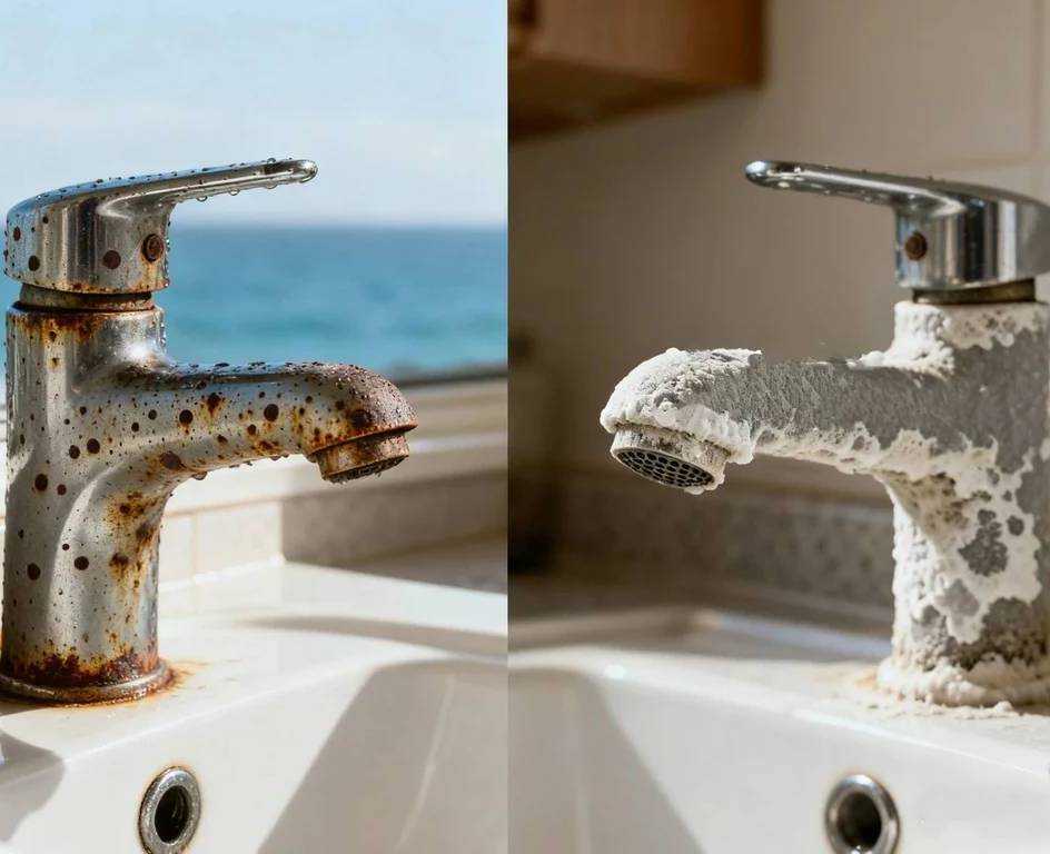Почему известковый налёт и ржавчина образуются на сантехнике - Фото: horow.com