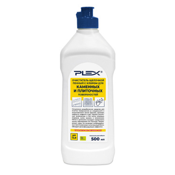 Очиститель щелочной пенный с хлором для каменных и плиточных поверхностей PLEX 500мл  флип-топ