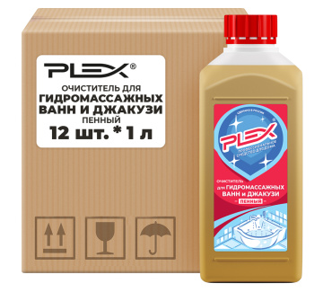 Очиститель для гидромассажных ванн и джакузи пенный PLEX 1л*12шт